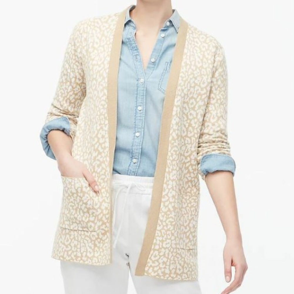 J. Crew leopard open cardigan